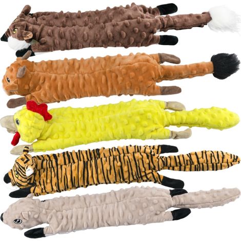 Lot de 5 jouets couineurs en peluche à bulles pour chiot, sans rembourrage, pour chiens grands et moyens. (1/5)