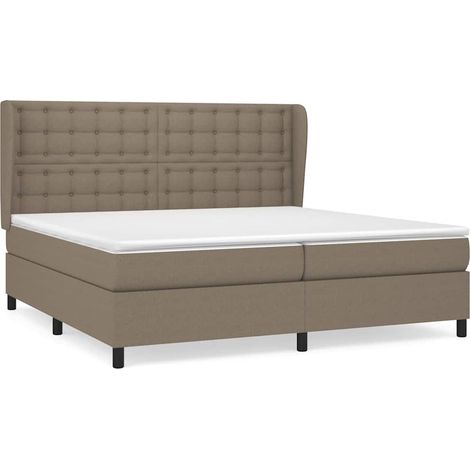 Maison Exclusive - Giroletto a Molle con Materasso Tortora 200x200 cm in Tessuto (1/5)