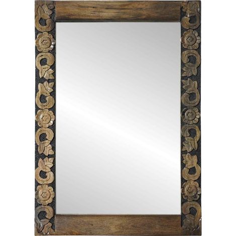 Maison Exclusive - Specchio da parete Rettangolare Marrone Noce 70 x 50 cm