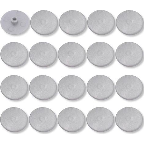 20x Cache vis Plastique Gris d = 4mm D = 17mm l = 3mm tête Plate CHC FHC 15mm 6 pans Creux Allen SW4 Hexagonal Meuble Capuchon Bouchon Trou