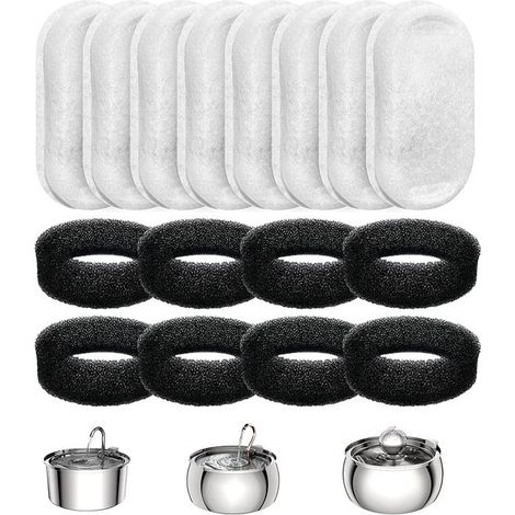 Filtros para bebederos - Filtros para bebederos de gatos (8 filtros y 8 esponjas para la bomba) (1/5)