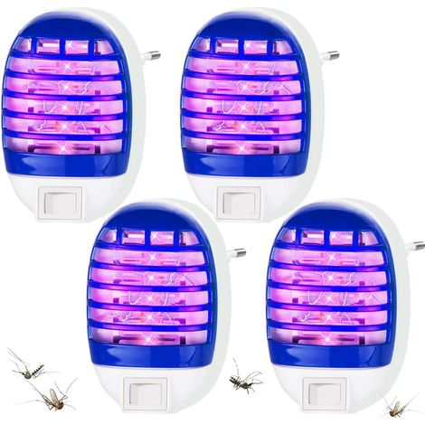 Lot de 4 lampes anti-moustiques électriques - Prise de courant non toxique - Moustiquaire électrique - Pour la maison, la cuisine, la chambre à coucher