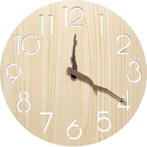 Horloge Murale Silencieuse Pendules Murales: Horloge Murale Bois Sans Tic Tac, Horloge Murale Design Moderne, Pendule Murale 3D, Wall Clock Déco pour Cuisine Bureau Salon Chambre, 30 cm (12 Pouces) (1/5)