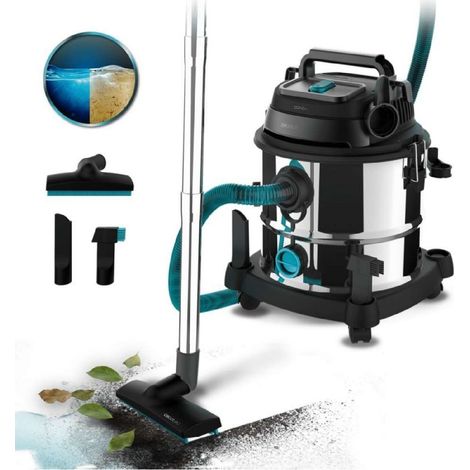 Cecotec Aspirador de Sólidos y Líquidos de 20 L Conga Rockstar Wet & Dry Steel Neo. 1400W, 22 kPa, Depósito 20L (1/2)