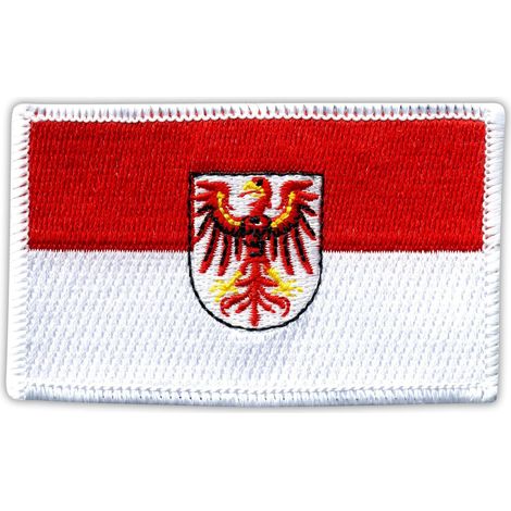 Aufnäher mit der Flagge Brandenburgs – zum Aufbügeln/Heißsiegeln – gestickter Aufnäher/Abzeichen/Emblem