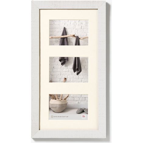 walther design cornice bianco polare 3x 10x15 cm galleria con passe-partout, Home Cornice in legno HO315V (1/4)