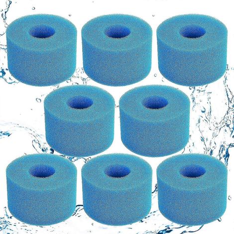 Éponge filtrante type S1, cartouche filtrante en mousse, mousse filtrante pour piscine, réutilisable et lavable, filtre en mousse pour spa, piscine, jacuzzi (8, bleu)-AquaForge (1/5)