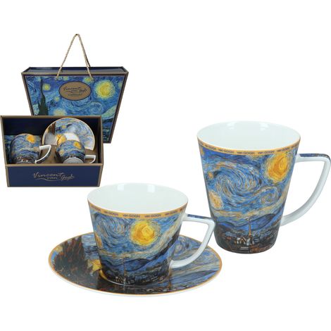 Set di tazze in ceramica Carmani con la scritta "Notte stellata" di Van Gogh. (1/5)