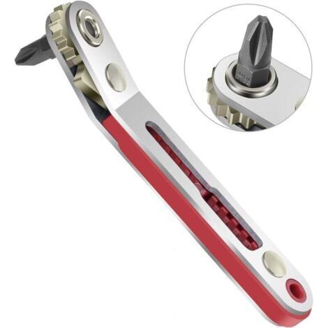 Mini-Ratschenschlüssel, Schlitzschraubendreher, Kreuzschlitzschraubendreher, bidirektionale Ratsche, Schlitzschraubendreher (1/4)