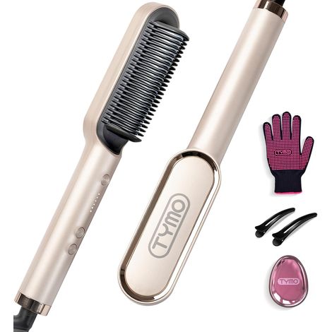 Brosse Lissante Pour Cheveux, Fer à Lisser Avec Peigne Intégré, 20s PTC Chauffage (1/5)