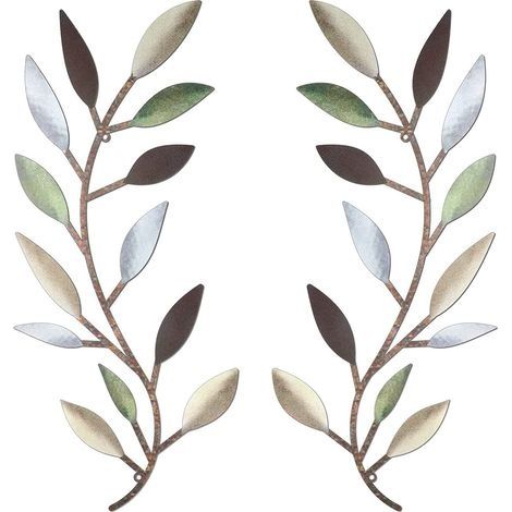 – Décoration murale en métal feuille d'arbre – Art mural en fer forgé – Style moderne pour salon et chambre – Facile à accrocher (1/5)