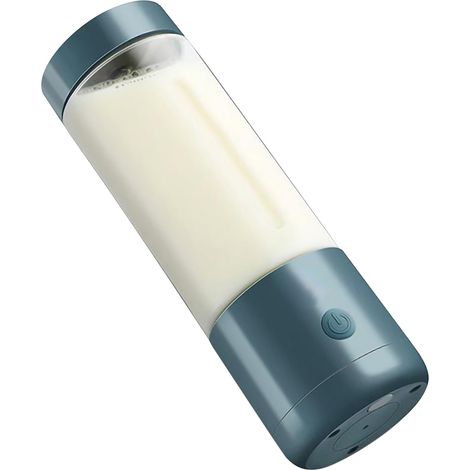 Tragbarer Hochleistungs-Standmixer mit USB-Anschluss, elektrischer Entsafter für Zuhause und unterwegs, 400 ml, Vintage-Blau, Doppelklinge (1/5)