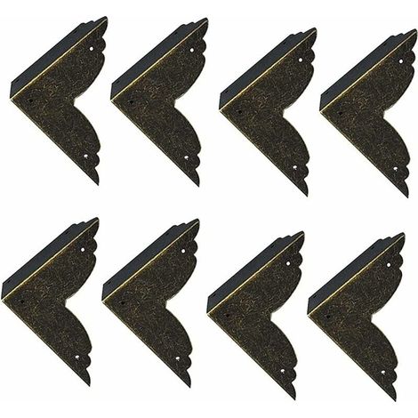 Stück dekorative Vintage-Eckenschützer aus Eisen, Metalleckenschutz für Möbel, bronzefarbene Möbeleckenschützer, 70 x 70 x 20 mm (1/5)