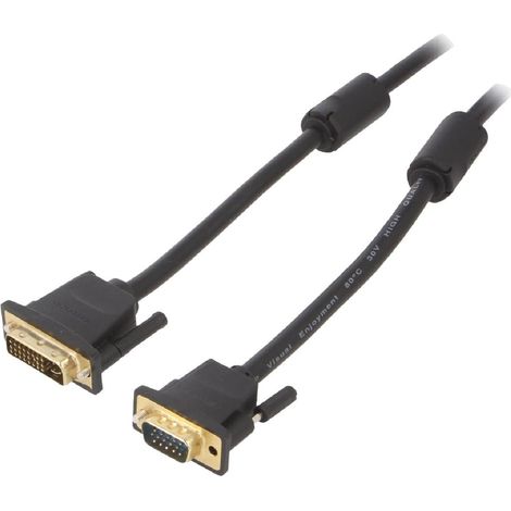 Cable D-Sub HD male DVI-I male 3m noir