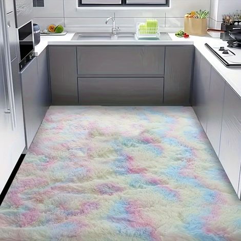 DEKAXID Tapis de cuisine (1 pièce), doux et moelleux, antidérapant, absorbant l'eau, chaud et résistant, idéal pour les longs couloirs. (1/3)