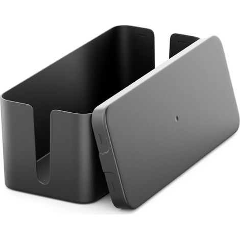 Noir Boîtier de Gestion des Câbles - Organisation 32,7cm x 13,5cm x 12,5cm - Plastique Robuste, 2 Guides Latéraux - Protection et Sécurité (1/5)