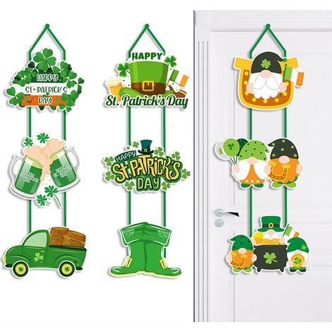 Door Sign - Shamrock - St Patrick S Day Decoration - Paper - 24 2 Cm X 20 Cm - 3 Pieces (1/5)