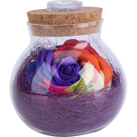 Lampe Led Rose Bouteille Rgb - Éclairage Décoratif Avec Télécommande - Pour Mariage Et Fête - 1 Pièce (1/5)