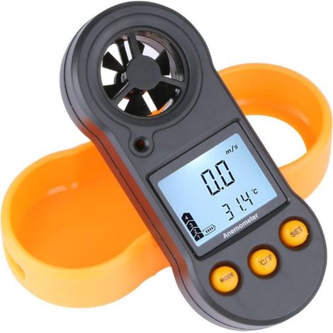 Anémomètre Numérique Portable avec Rétroéclairage Mesure Précise Vitesse Vent et Température Compact et avec Protection et Arrêt Automatique (1/5)
