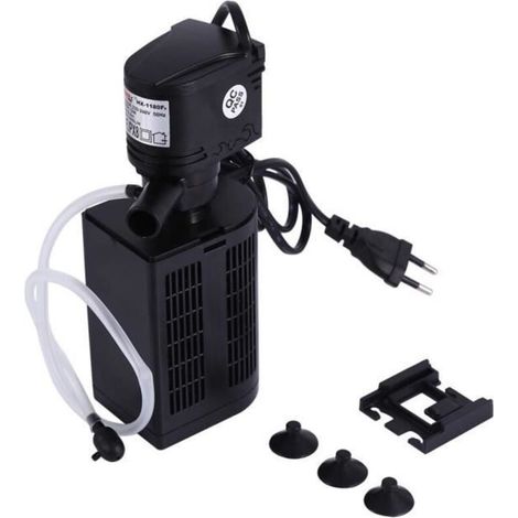 Filtro sommergibile 3 in 1 per acquario, pompa di ossigeno, purificatore d'aria, accessorio per acquario, spina europea (12 W)