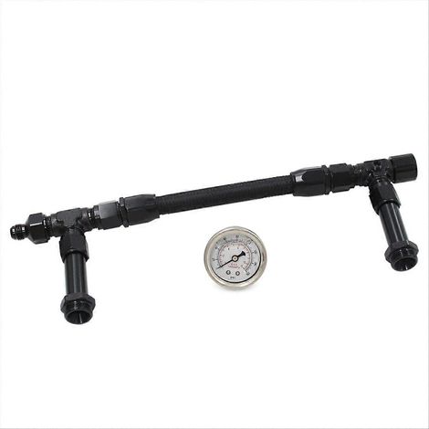 Conduite d'alimentation double en carburant avec manomètre pour carburateur 4150, filetage 7/8"-20, raccord 8AN. (1/5)