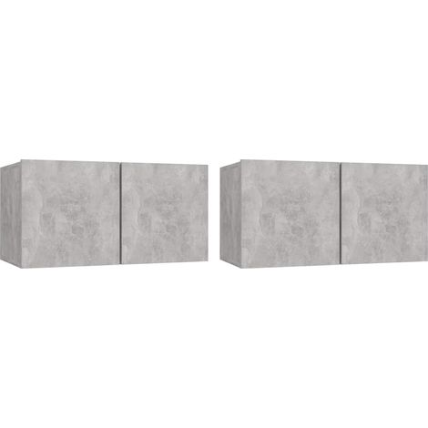 Maison Exclusive - TV-Hängeschränke 2 Stk. Betongrau 60x30x30 cm