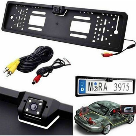 Portatarga Con Telecamera Retromarcia AUTO Retrocamera 4 LED 170 ° Visione Notte