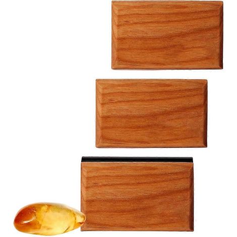 Kit de désodorisant pour voiture, diffuseur de parfum en bois, ambre longue durée, lot de 3, clip inclus (1/5)
