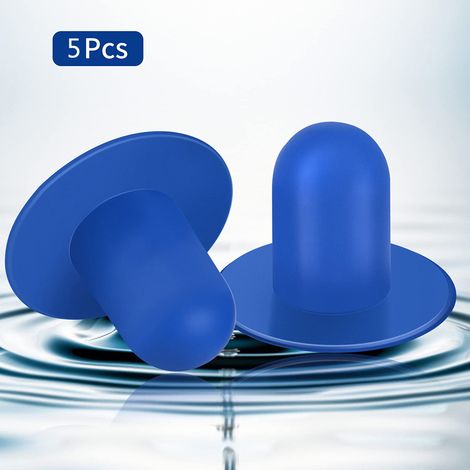Wandstopfen für Aufstellpools, Filterlochstopfen, Ersatzteile für Poolpumpen – blau, 5 Stück (1/4)