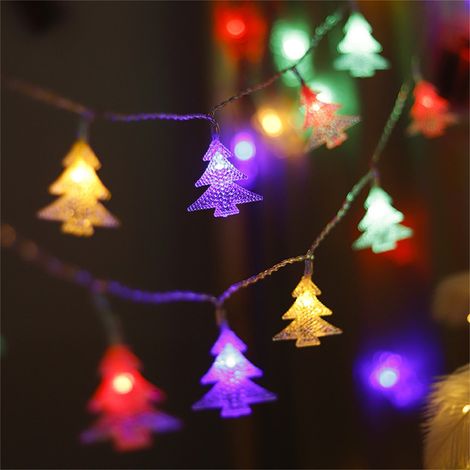 Guirlande Lumineuse Led - 2 M - 10 Ampoules - Pour Arbre De Noël Fenêtres Intérieur Extérieur - Fonction Clignotante - Alimentation Sur Piles (1/2)