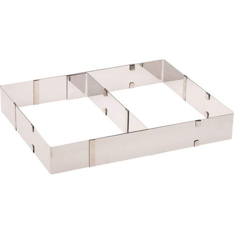 moldes extensibles para hornear, acero inoxidable, sin fondo, fácil desmolde, aptos para horno hasta 240 °C. (1/5)