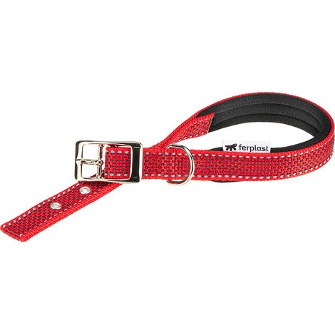 Ferplast DAYTONA DELUXE C Collare imbottito riflettente per cani. Variante C20/43 - Misure: A: 35-43 cm B: 20 mm - Rosso (1/2)