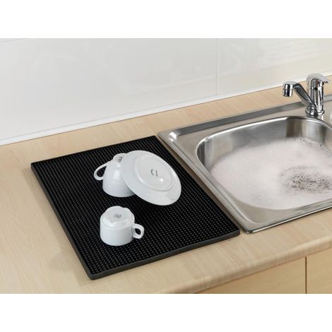 Alfombrilla antideslizante para máquinas de café, alfombrilla de bar de goma PVC suave, mantel individual aislante térmico. (1/4)