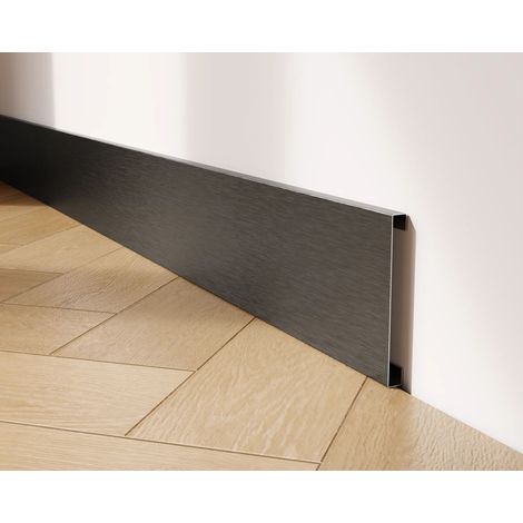 FC Edelstahl-Sockelleiste 100 mm x 2700 mm - schwarz satiniert