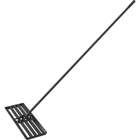 TolleTour Rastrillo nivelador de césped 75 x 25 cm – Rasqueta para césped de acero negro, mango extensible de 2 m, rascador de jardín multifuncional (1/5)