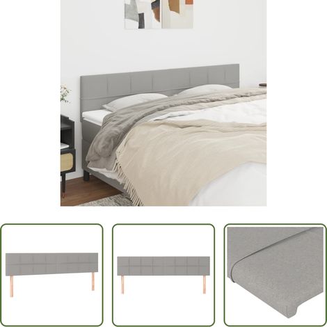 vidaXL Cabeceros tela gris claro 200x5x78/88 cm (1/5)
