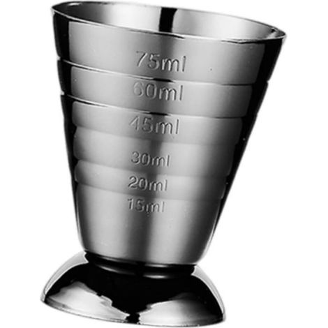 1 Jigger, Acier inoxydable, 75 ml, Pied stable, Forme conique, Bar maison (1/5)