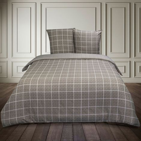 Housse de couette 240x220 + 2 taies flanelle 100% coton