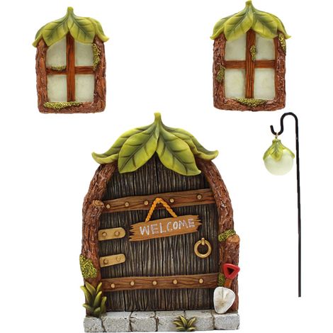 Portes & Fenêtres Féeriques Lumineuses  Miniatures Gnome, Brillent dans le Noir