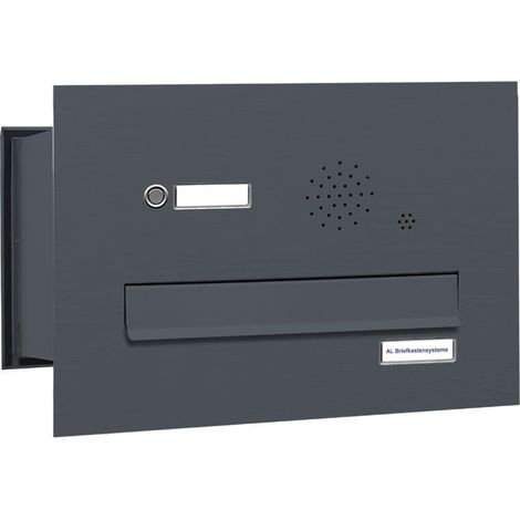 1er Briefkastenanlage Mauerdurchwurf Klingel RAL 7016 Anthrazit (1/5)