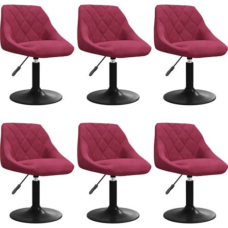 Maison Exclusive - Chaises à manger pivotantes lot de 6 rouge bordeaux velours