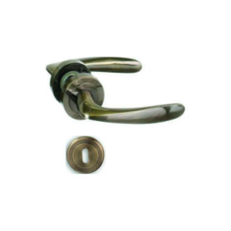 THIRARD - Poignée sur rosace Barok, rosace ronde, trou de clé, bronze - THIRARD