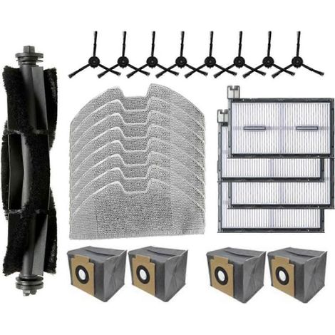 Kit d'accessoires de 25 pièces pour aspirateur robot X8 Pro / X8 Pro : brosse principale, filtre, chiffon de nettoyage et sac à poussière. (1/5)