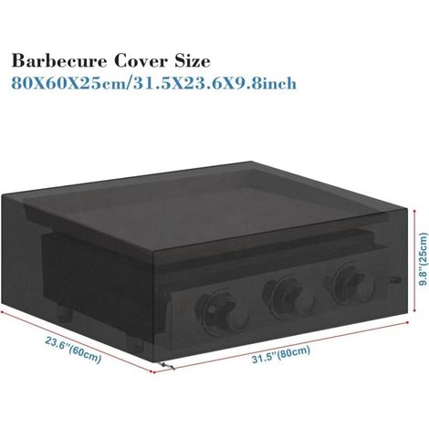 Housse de barbecue et plancha 80x60x25cm – Imperméable 210D – Anti-UV et anti-eau – Cordon de serrage pour maintien (1/5)