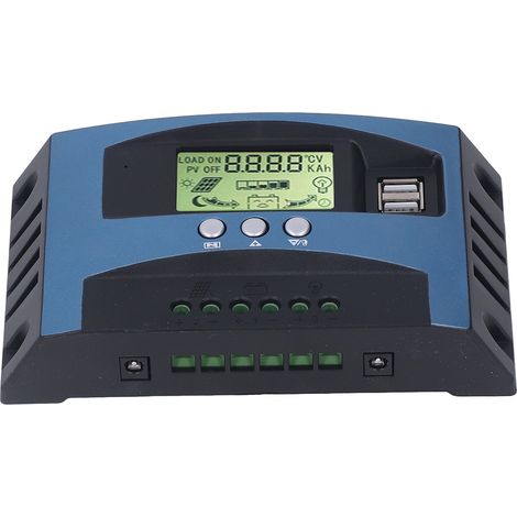 Régulateur de Charge Solaire MPPT 60A 12V/24V, Contrôleur de Batterie Panneau Solaire, Protection Triple Phase (1/5)