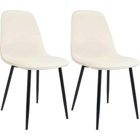 2er Set Esszimmerstuhl Maryam creme Samt (1/5)
