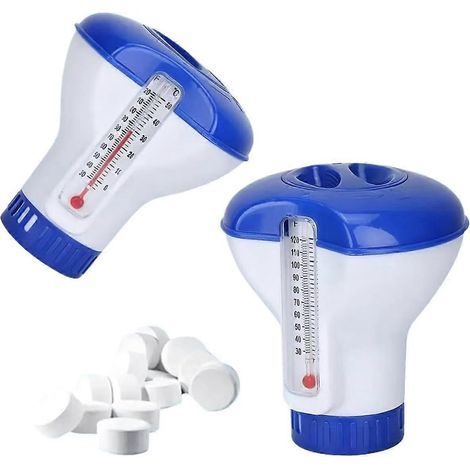 Distributeur de chlore flottant 127 cm (5 pouces) pour piscine avec thermomètre intégré réglable (1/5)