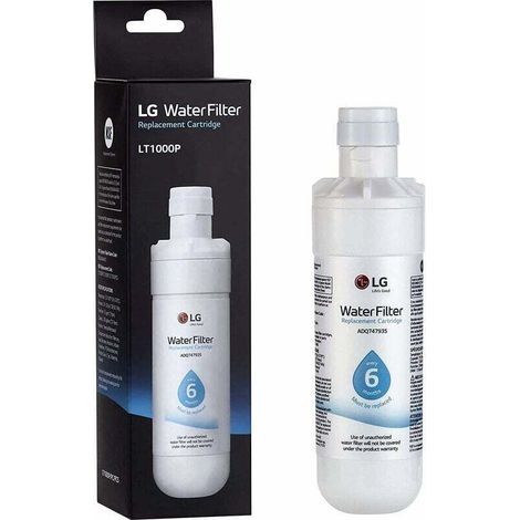 LG LT1000P - Replacement Water Filter for 6-Month/200-Gallon Refrigerators (NSF42, NSF53, and NSF401) ADQ74793501, ADQ75795105, or AGF80300704, White