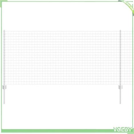 Kit clôture acier argent avec 20 poteaux 1 x 10 m - résistant aux intempéries (1/5)