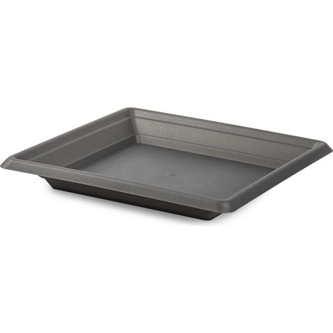 Plato maceta cuadrado 30 cm Negro (1/3)